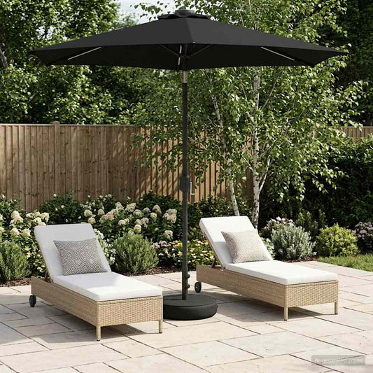 vidaXL Garden Parasol with LED Lights and Base 230 x 230 cm Polyester
