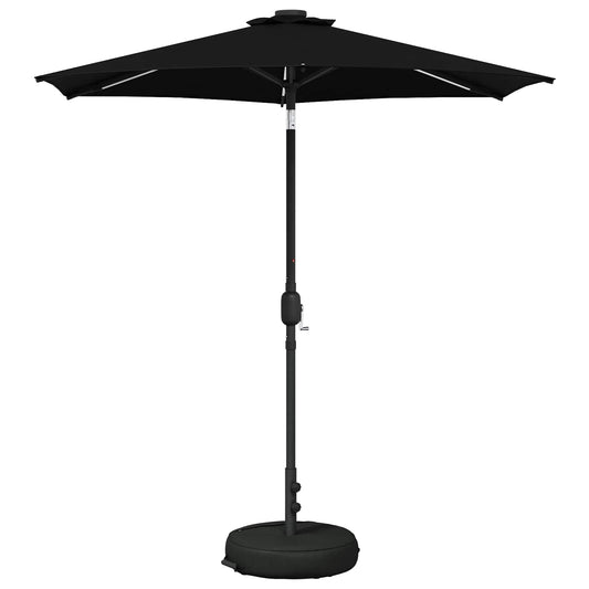 vidaXL Garden Parasol with LED Lights and Base 230 x 230 cm Polyester