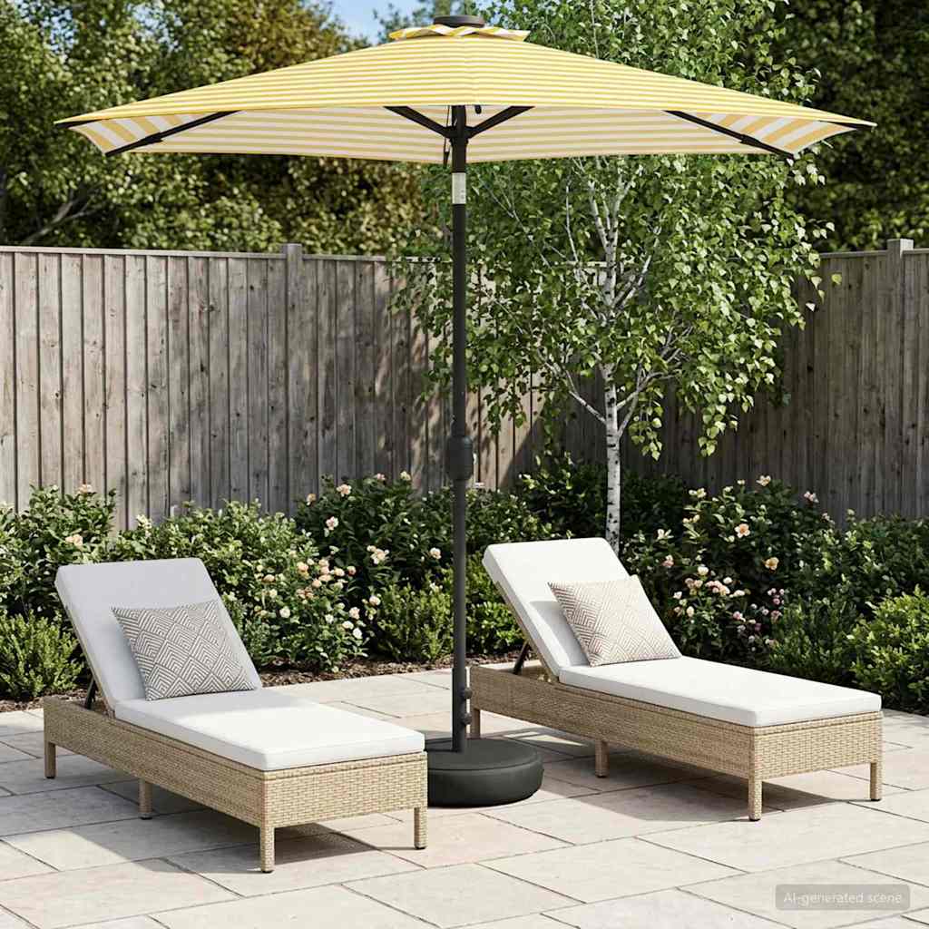 vidaXL Garden Parasol with LED Lights and Base 230 x 230 cm Polyester