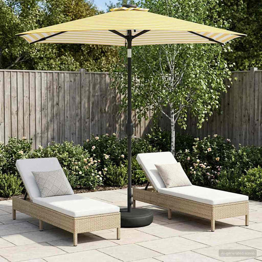 vidaXL Garden Parasol with LED Lights and Base 230 x 230 cm Polyester