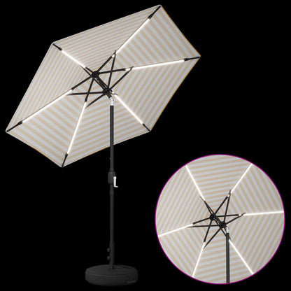 vidaXL Garden Parasol with LED Lights and Base 230 x 230 cm Polyester