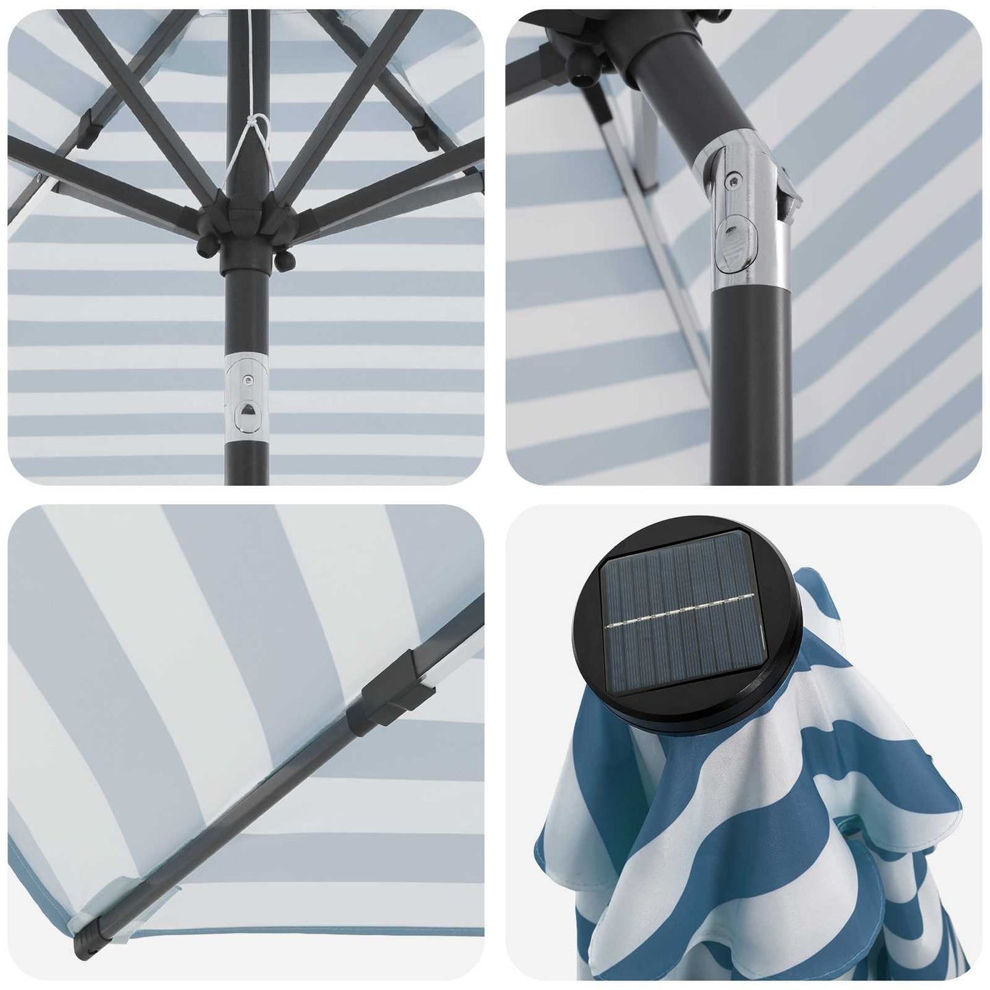 vidaXL Garden Parasol with LED Lights and Base 230 x 230 cm Polyester