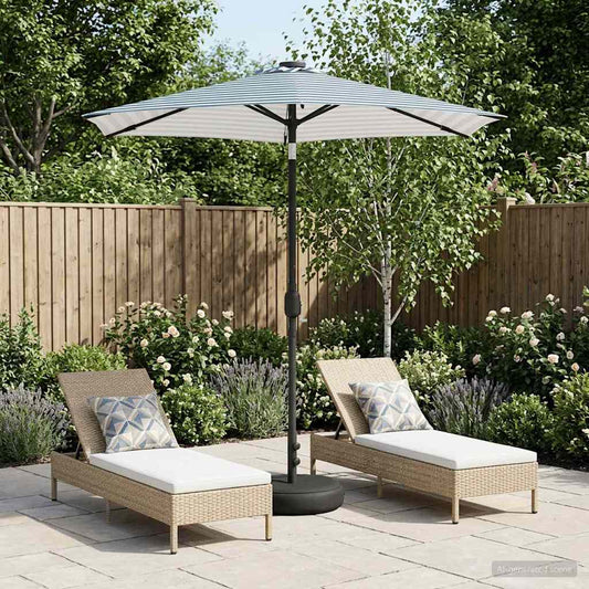 vidaXL Garden Parasol with LED Lights and Base 230 x 230 cm Polyester