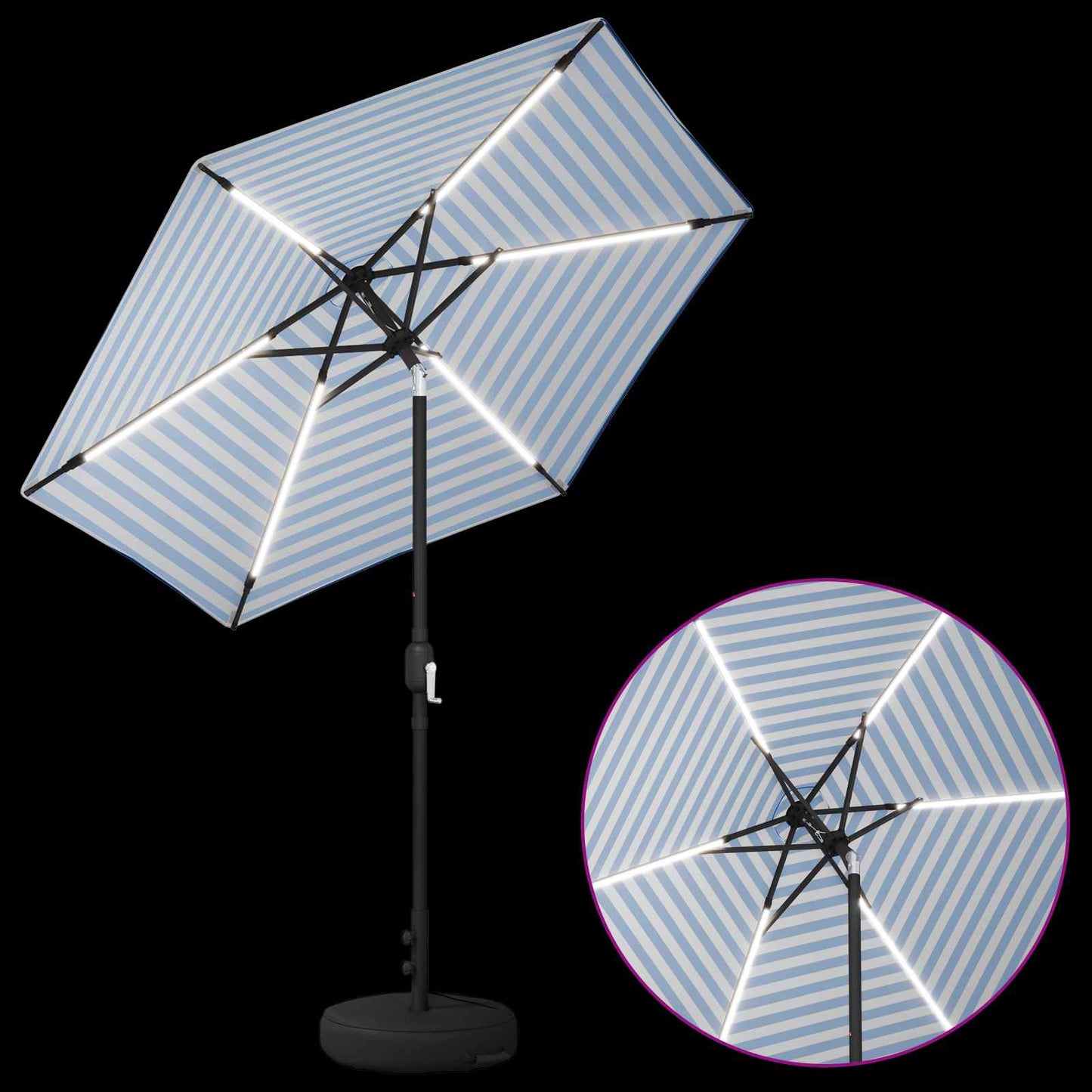vidaXL Garden Parasol with LED Lights 230 x 230 cm Polyester