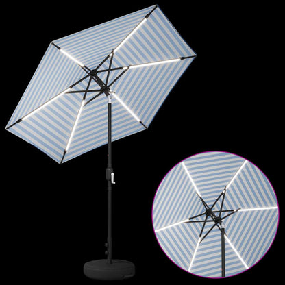 vidaXL Garden Parasol with LED Lights and Base 230 x 230 cm Polyester