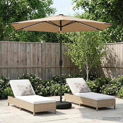 vidaXL Garden Parasol with LED Lights 270 x 270 cm Polyester Taupe
