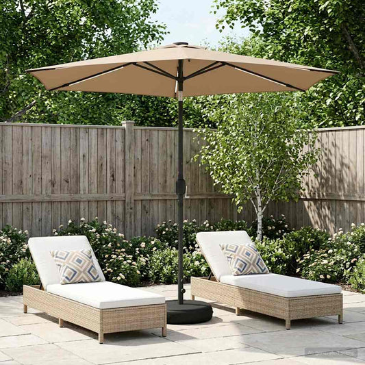 vidaXL Garden Parasol with LED Lights and Base 270 x 270 cm Polyester