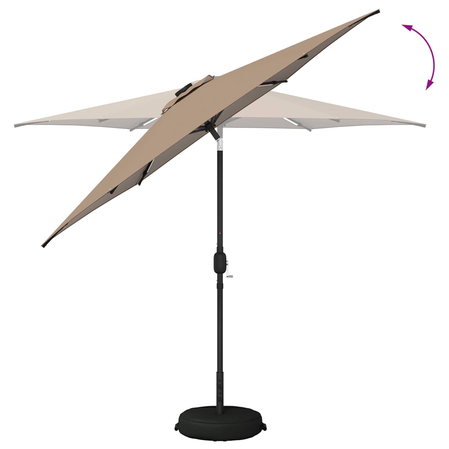 vidaXL Garden Parasol with LED Lights and Base 270 x 270 cm Polyester