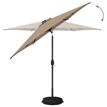 vidaXL Garden Parasol with LED Lights 270 x 270 cm Polyester Taupe