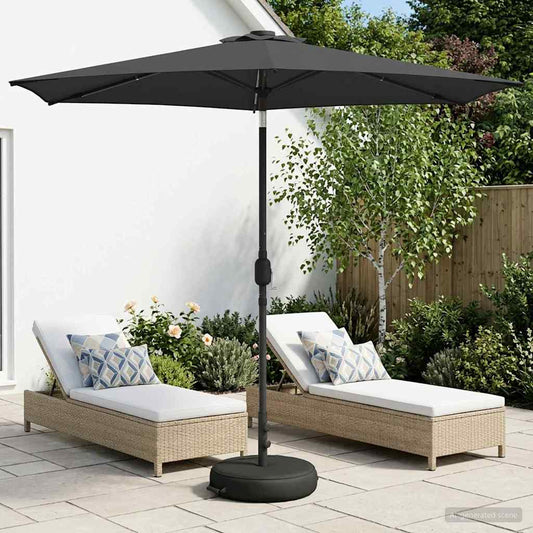 vidaXL Garden Parasol with LED Lights and Base 270 x 270 cm Polyester