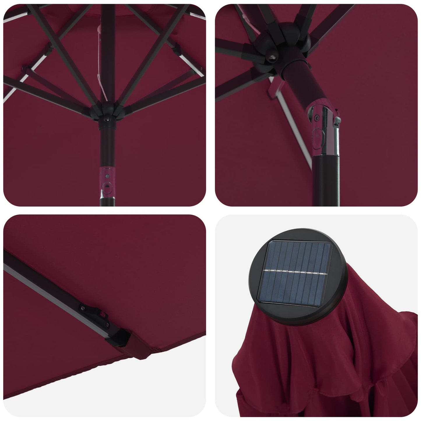 vidaXL Garden Parasol with LED Lights and Base 270 x 270 cm Polyester