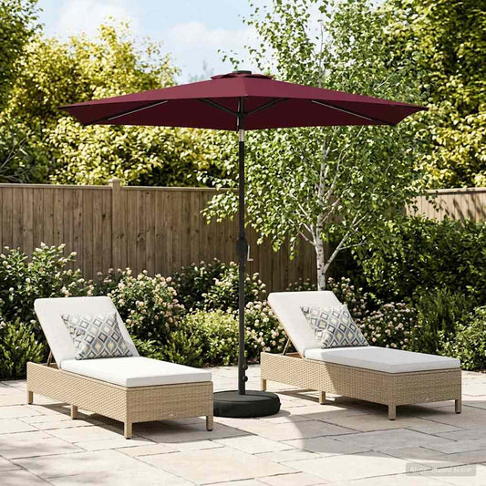 vidaXL Garden Parasol with LED Lights and Base 270 x 270 cm Polyester