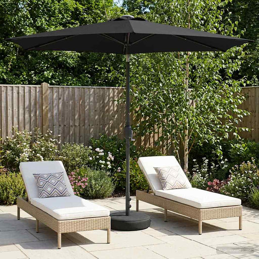 vidaXL Garden Parasol with LED Lights and Base 270 x 270 cm Polyester