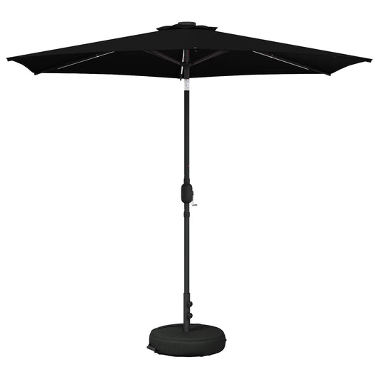 vidaXL Garden Parasol with LED Lights and Base 270 x 270 cm Polyester