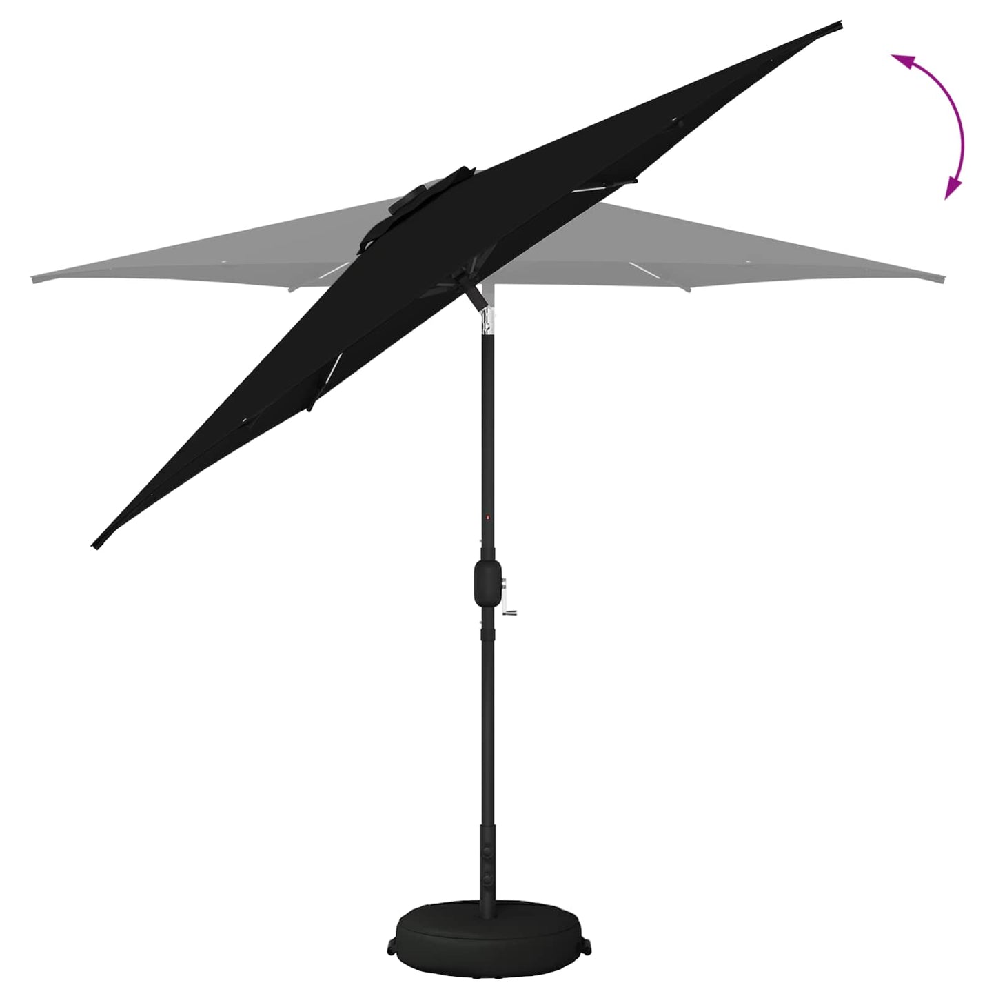 vidaXL Garden Parasol with LED Lights and Base 270 x 270 cm Polyester