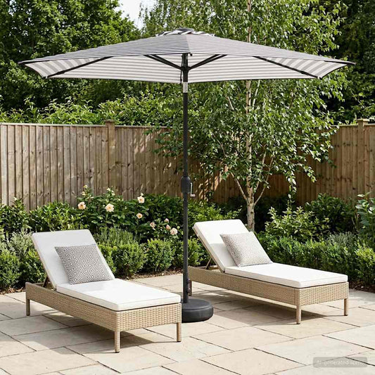 vidaXL Garden Parasol with LED Lights and Base 270 x 270 cm Polyester