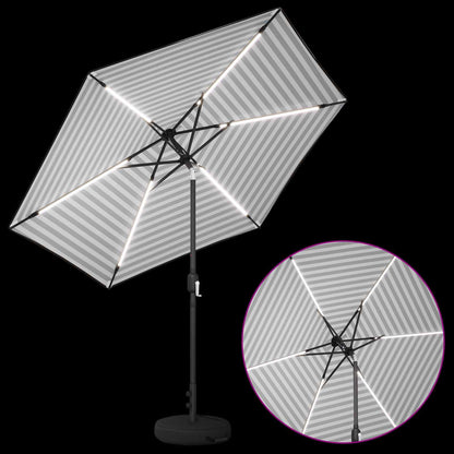 vidaXL Garden Parasol with LED Lights and Base 270 x 270 cm Polyester