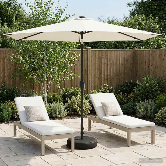vidaXL Garden Parasol with LED Lights and Base 300 x 300 cm Polyester