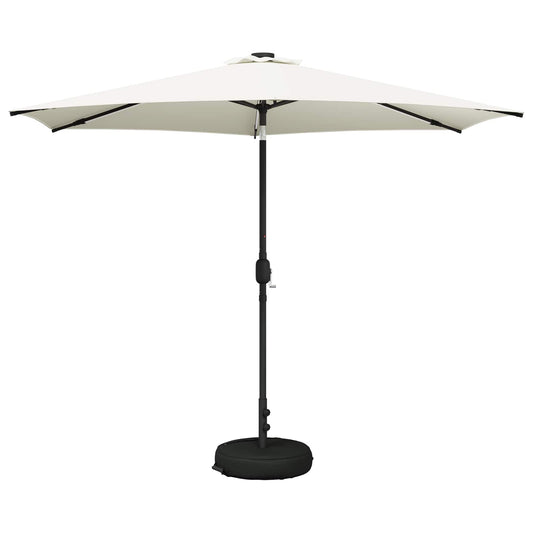 vidaXL Garden Parasol with LED Lights and Base 300 x 300 cm Polyester
