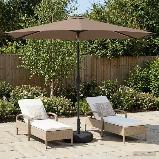 vidaXL Garden Parasol with LED Lights and Base 300 x 300 cm Polyester
