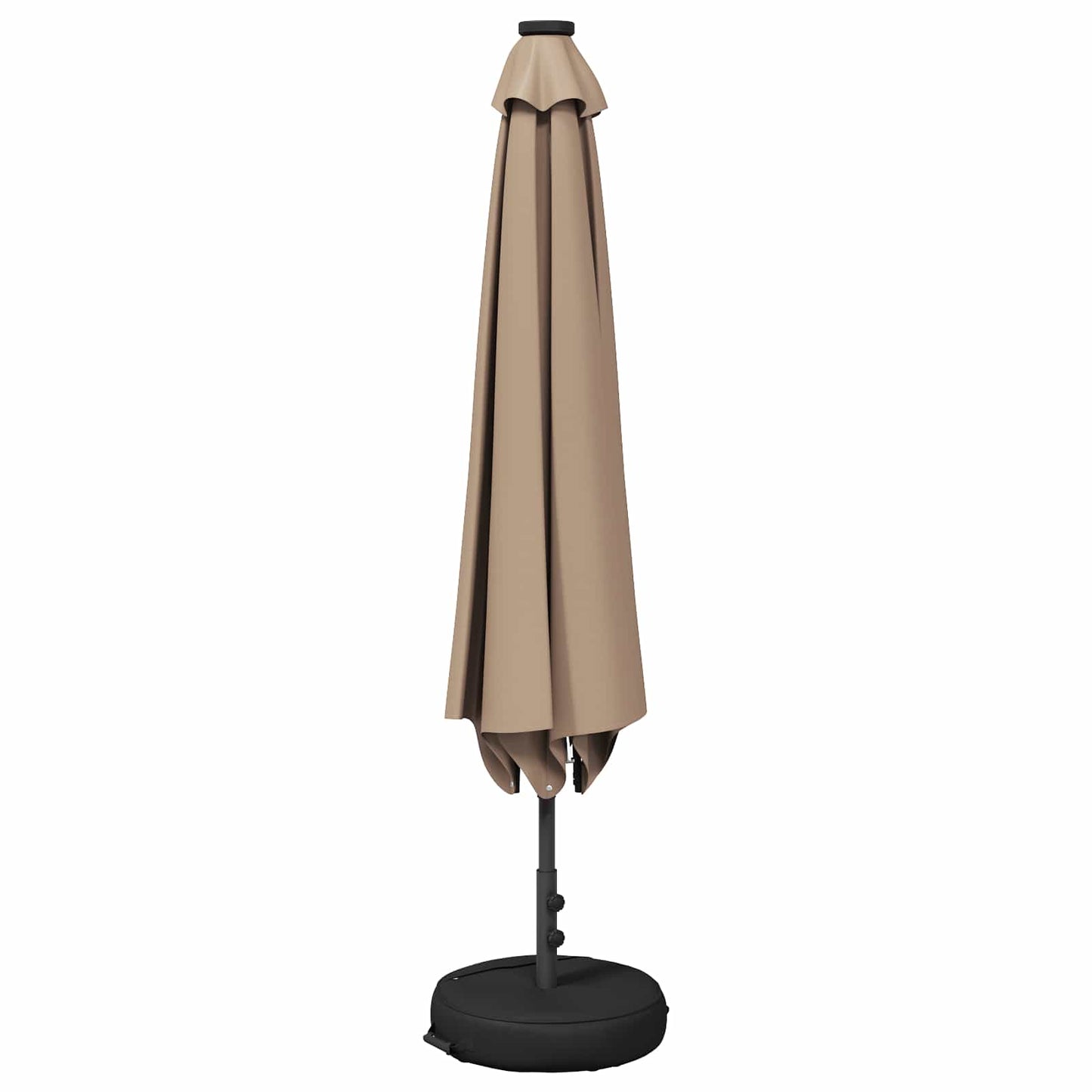 vidaXL Garden Parasol with LED Lights 300 x 300 cm Polyester Taupe