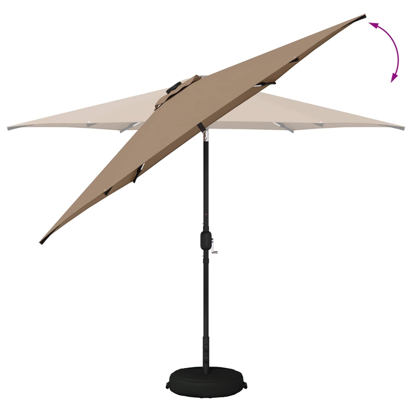 vidaXL Garden Parasol with LED Lights and Base 300 x 300 cm Polyester