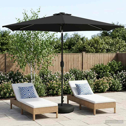 vidaXL Garden Parasol with LED Lights and Base 300 x 300 cm Polyester