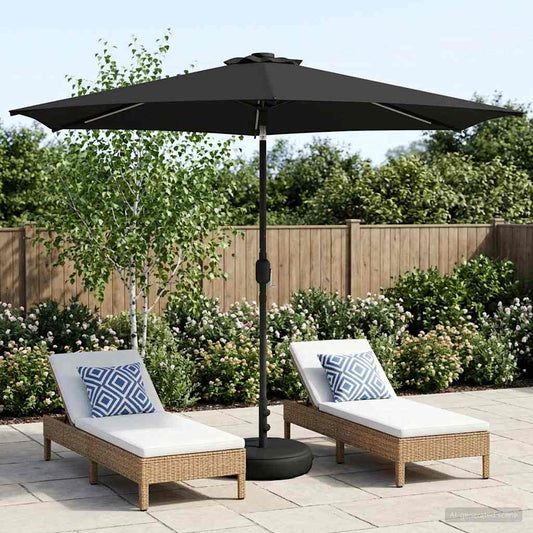 vidaXL Garden Parasol with LED Lights and Base 300 x 300 cm Polyester