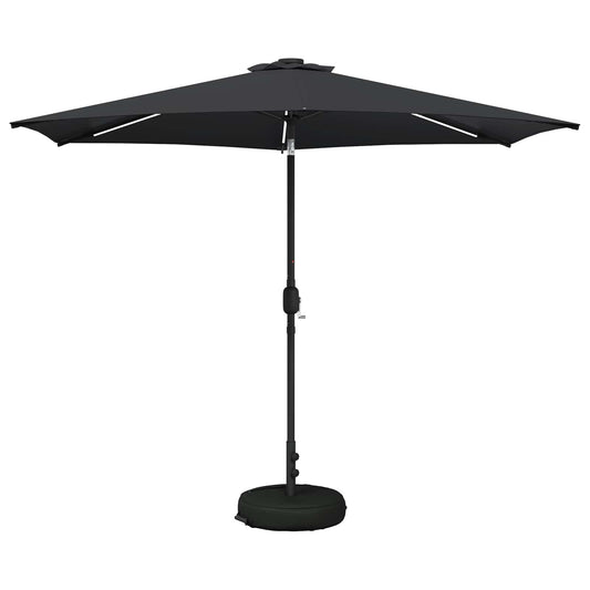 vidaXL Garden Parasol with LED Lights and Base 300 x 300 cm Polyester