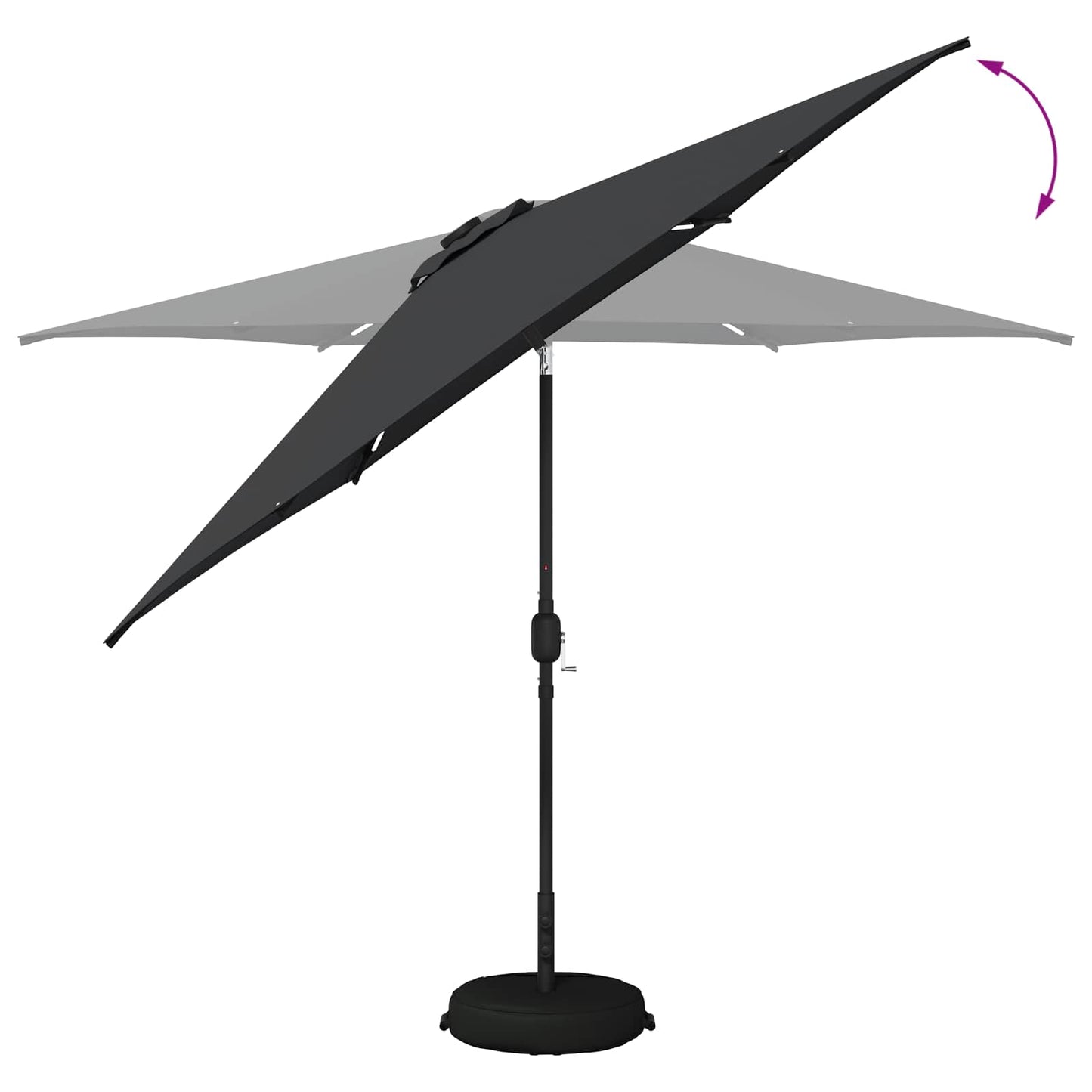 vidaXL Garden Parasol with LED Lights and Base 300 x 300 cm Polyester