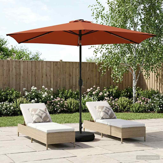 vidaXL Garden Parasol with LED Lights and Base 300 x 300 cm Polyester