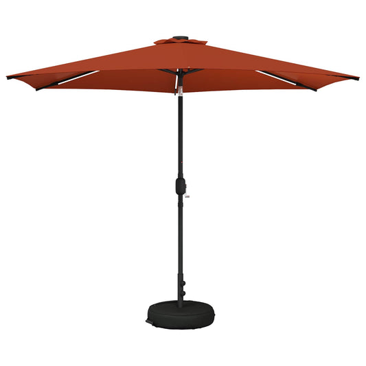 vidaXL Garden Parasol with LED Lights and Base 300 x 300 cm Polyester