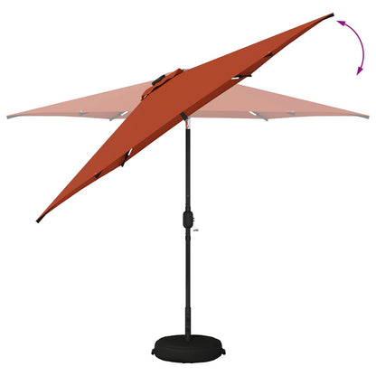 vidaXL Garden Parasol with LED Lights and Base 300 x 300 cm Polyester