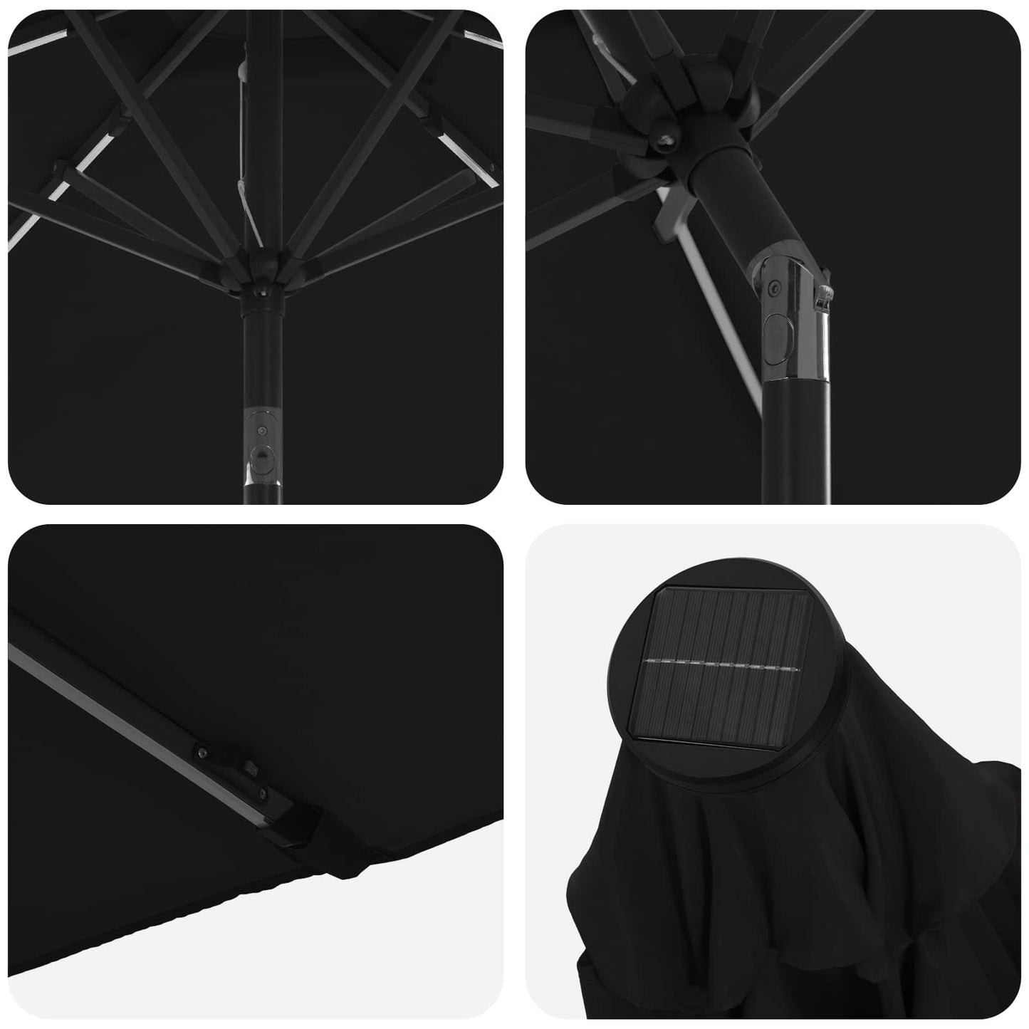 vidaXL Garden Parasol with LED Lights and Base 300 x 300 cm Polyester
