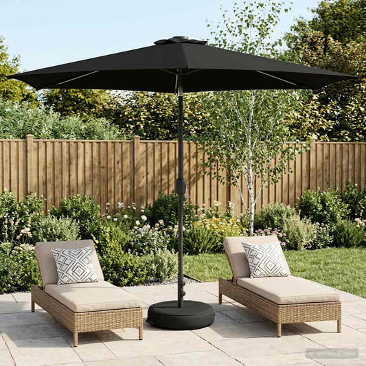 vidaXL Garden Parasol with LED Lights and Base 300 x 300 cm Polyester