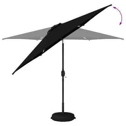 vidaXL Garden Parasol with LED Lights and Base 300 x 300 cm Polyester