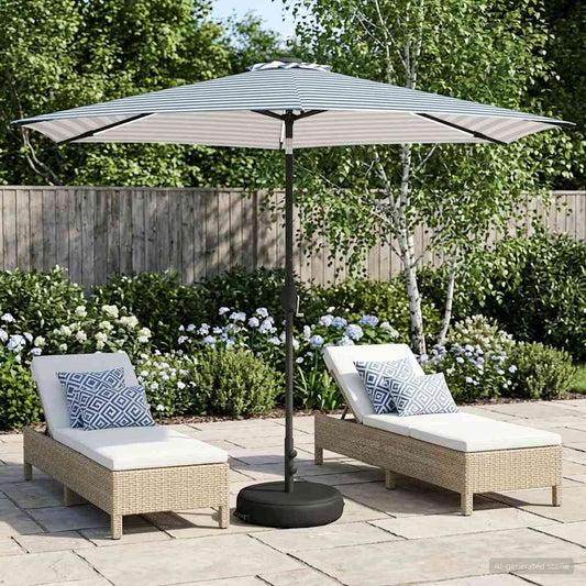 vidaXL Garden Parasol with LED Lights and Base 300 x 300 cm Polyester