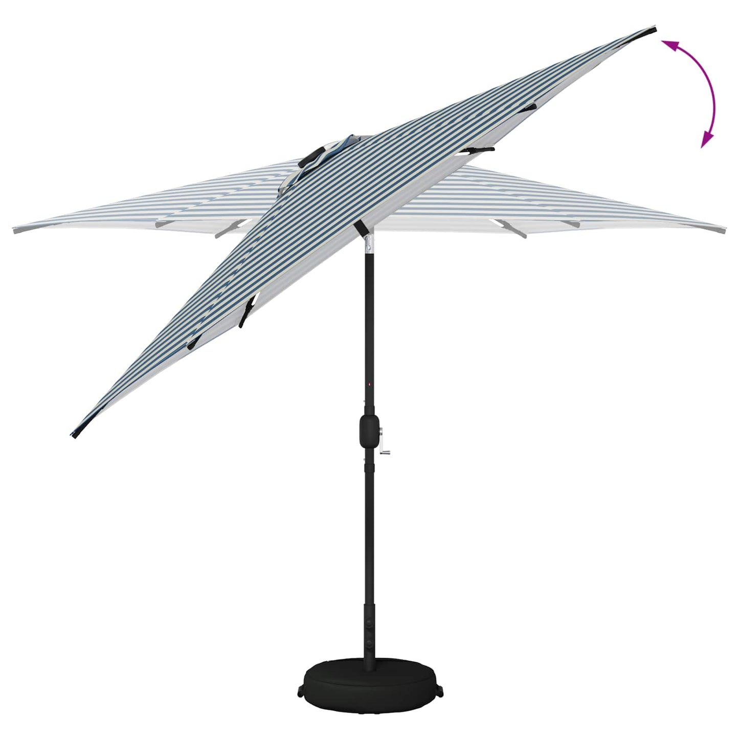 vidaXL Garden Parasol with LED Lights and Base 300 x 300 cm Polyester