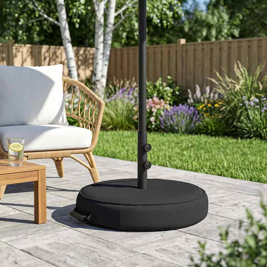 vidaXL Patio Umbrella Base 53 x 53 x 40 cm Steel Black