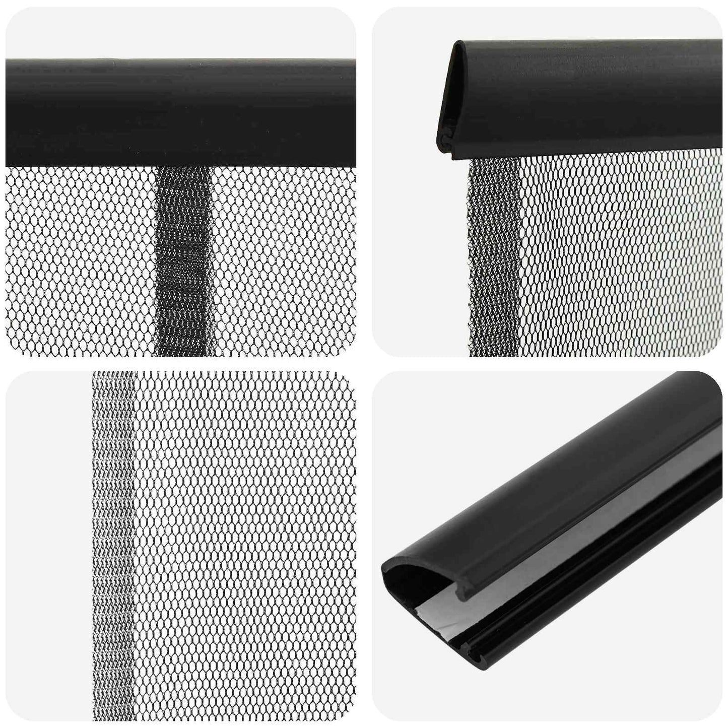 vidaXL Insect Door Screen with Mesh Curtain Black 70 x 220 cm