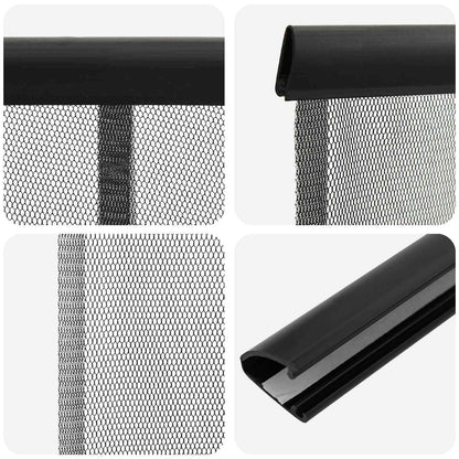 vidaXL Insect Door Screen with Mesh Curtain Black 70 x 220 cm