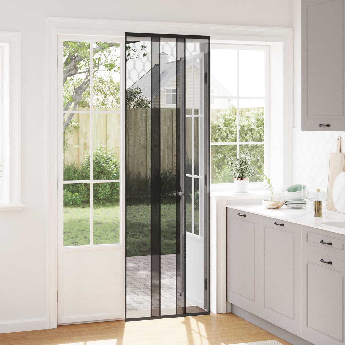 vidaXL Insect Door Screen with Mesh Curtain Black 70 x 220 cm