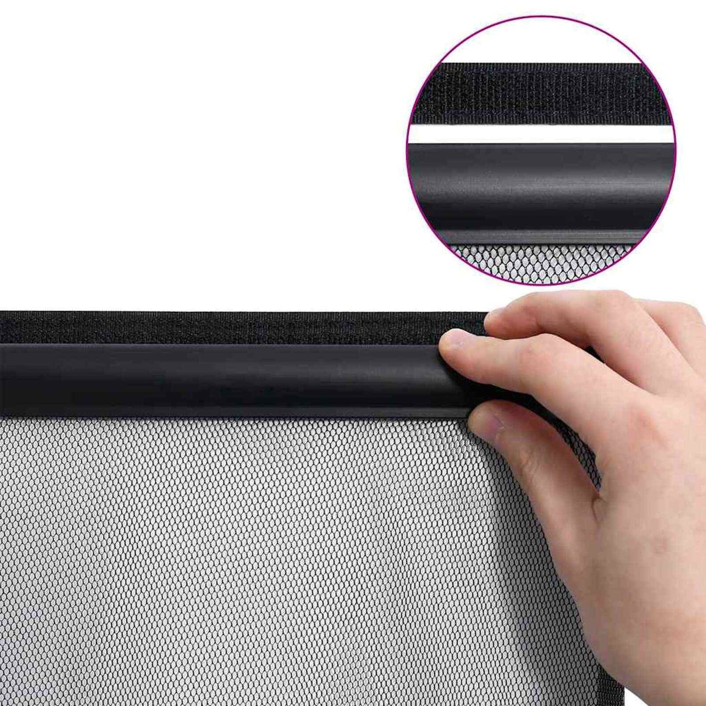 vidaXL Insect Door Screen with Mesh Curtain Black 80 x 220 cm