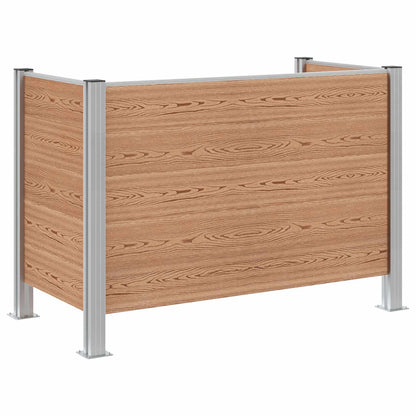 vidaXL Garbage Bin Fence Brown 161 x 85 x 115 cm Aluminium and WPC