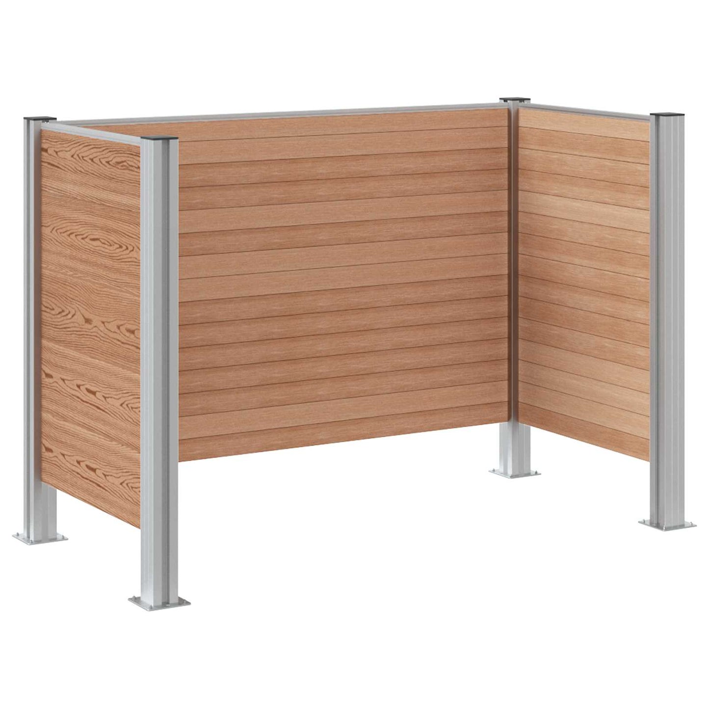 vidaXL Garbage Bin Fence Brown 161 x 85 x 115 cm Aluminium and WPC