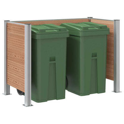 vidaXL Garbage Bin Fence Brown 161 x 85 x 115 cm Aluminium and WPC