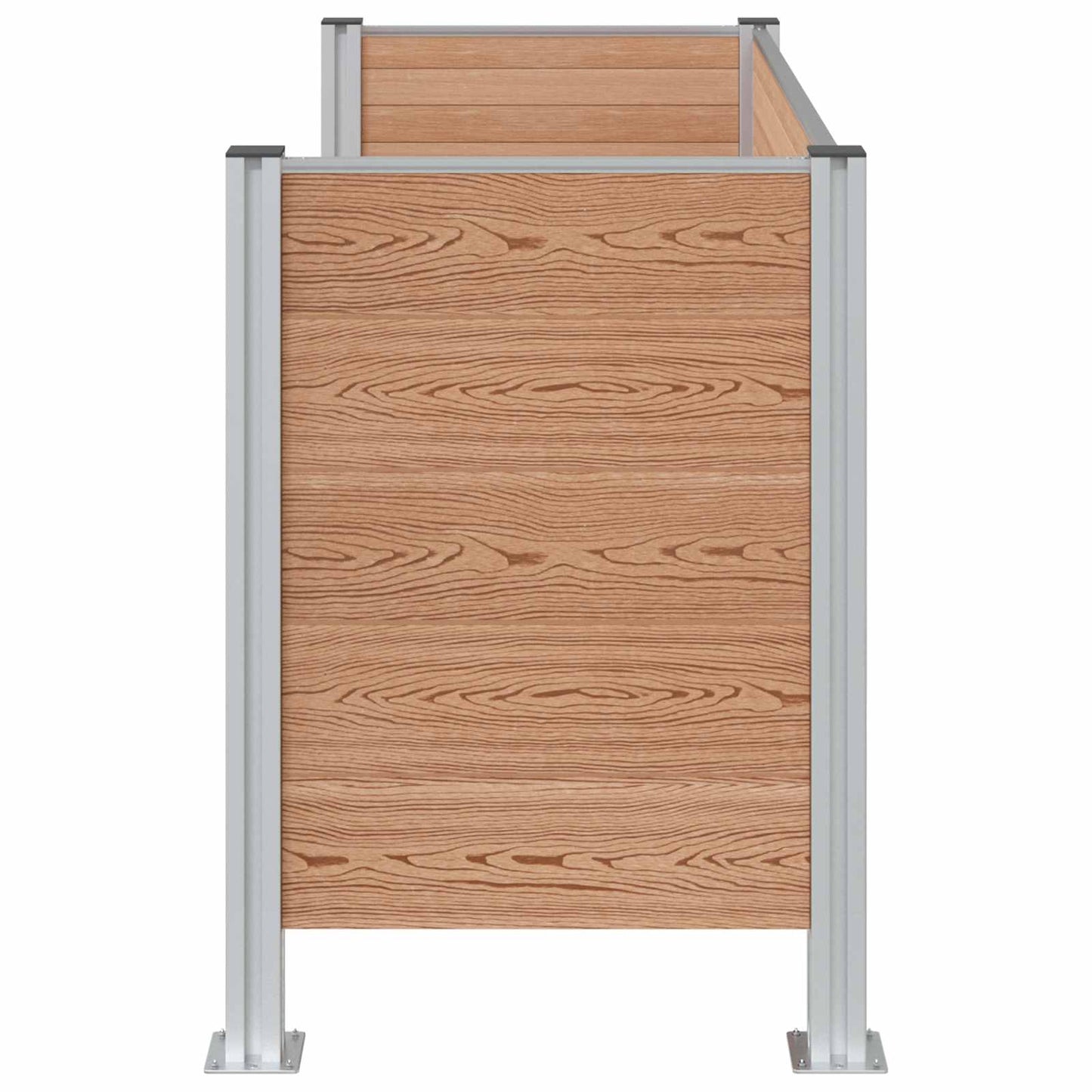 vidaXL Garbage Bin Fence Brown 161 x 85 x 115 cm Aluminium and WPC