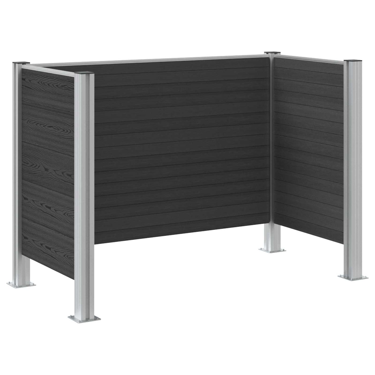vidaXL Garbage Bin Fence Grey 161 x 85 x 115 cm Aluminium and WPC