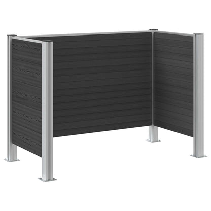 vidaXL Garbage Bin Fence Grey 161 x 85 x 115 cm Aluminium and WPC