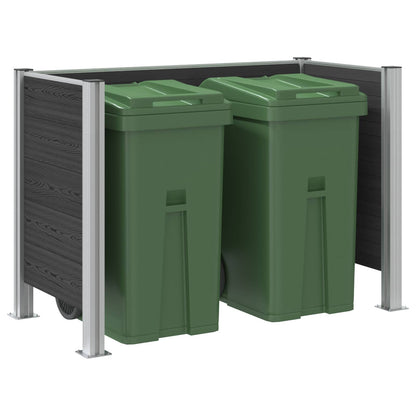 vidaXL Garbage Bin Fence Grey 161 x 85 x 115 cm Aluminium and WPC